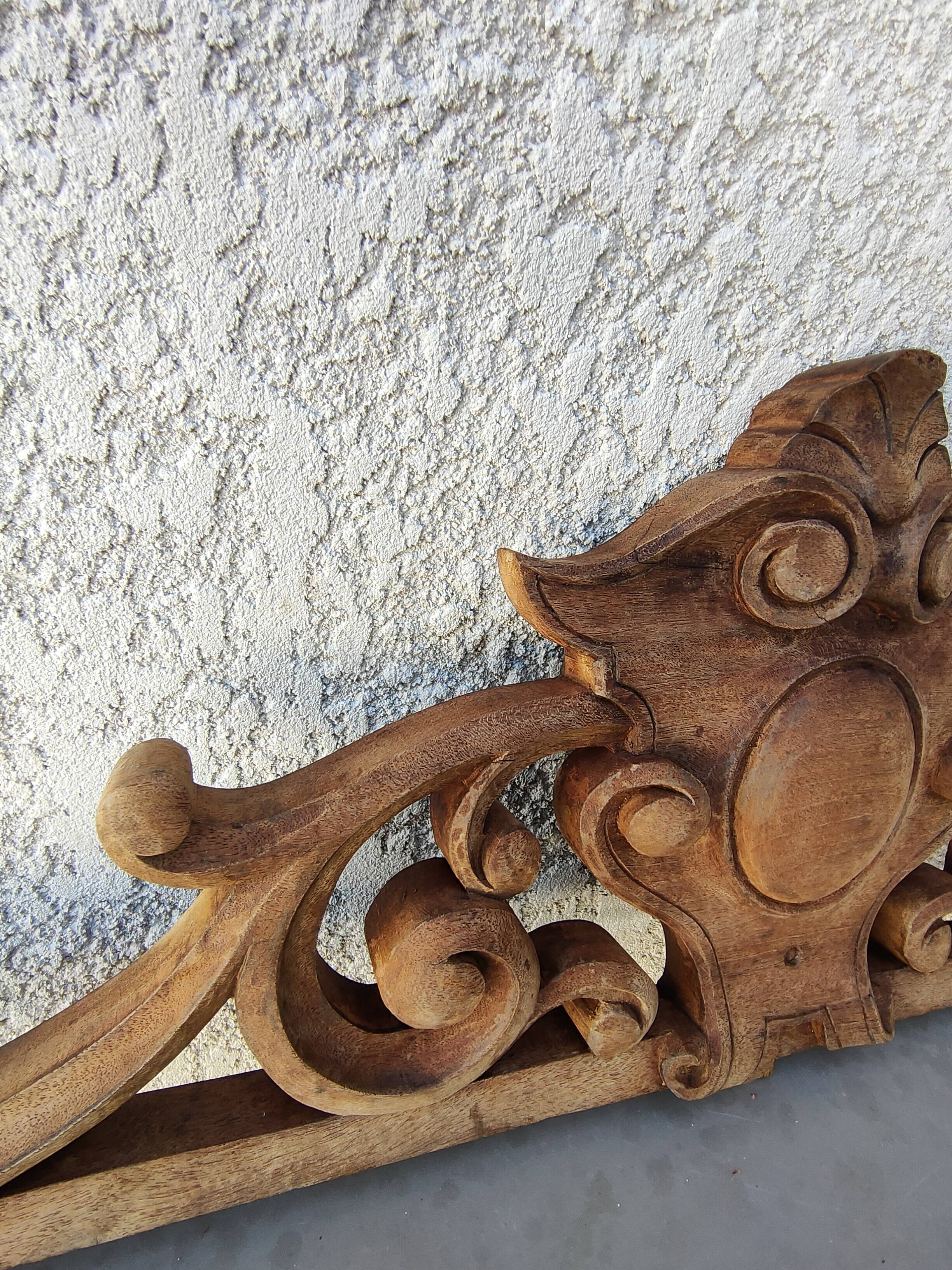 old wooden pediment