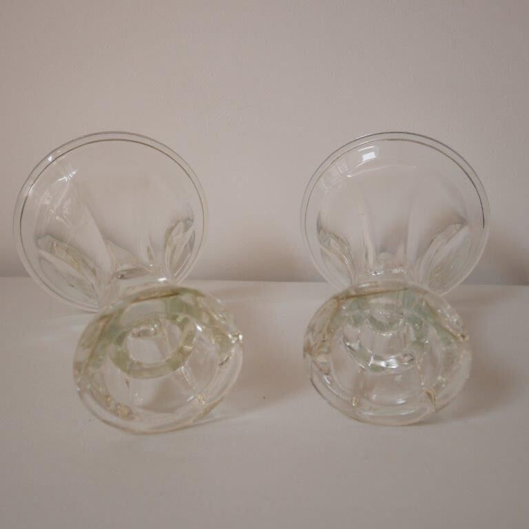 Set of 2 glass candle holders