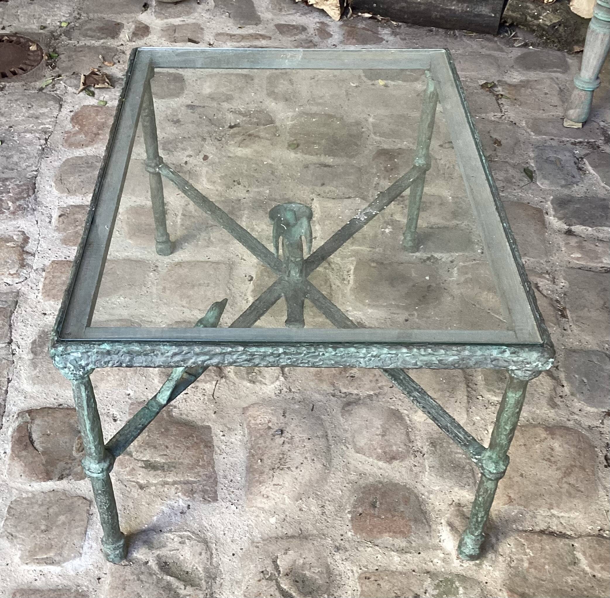 Bronze coffee table in the spirit of Giacometti.