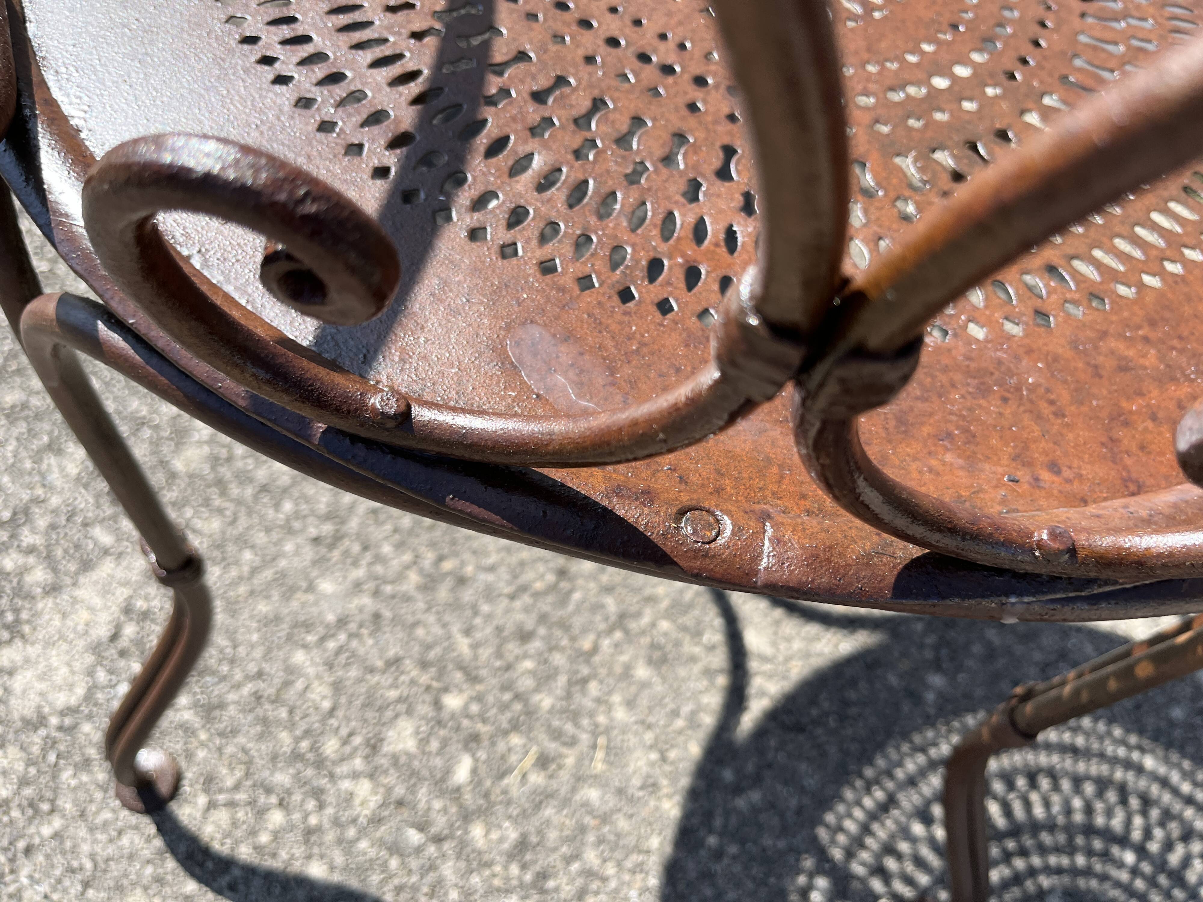 série de 4 fauteuils de jardin fer forgé