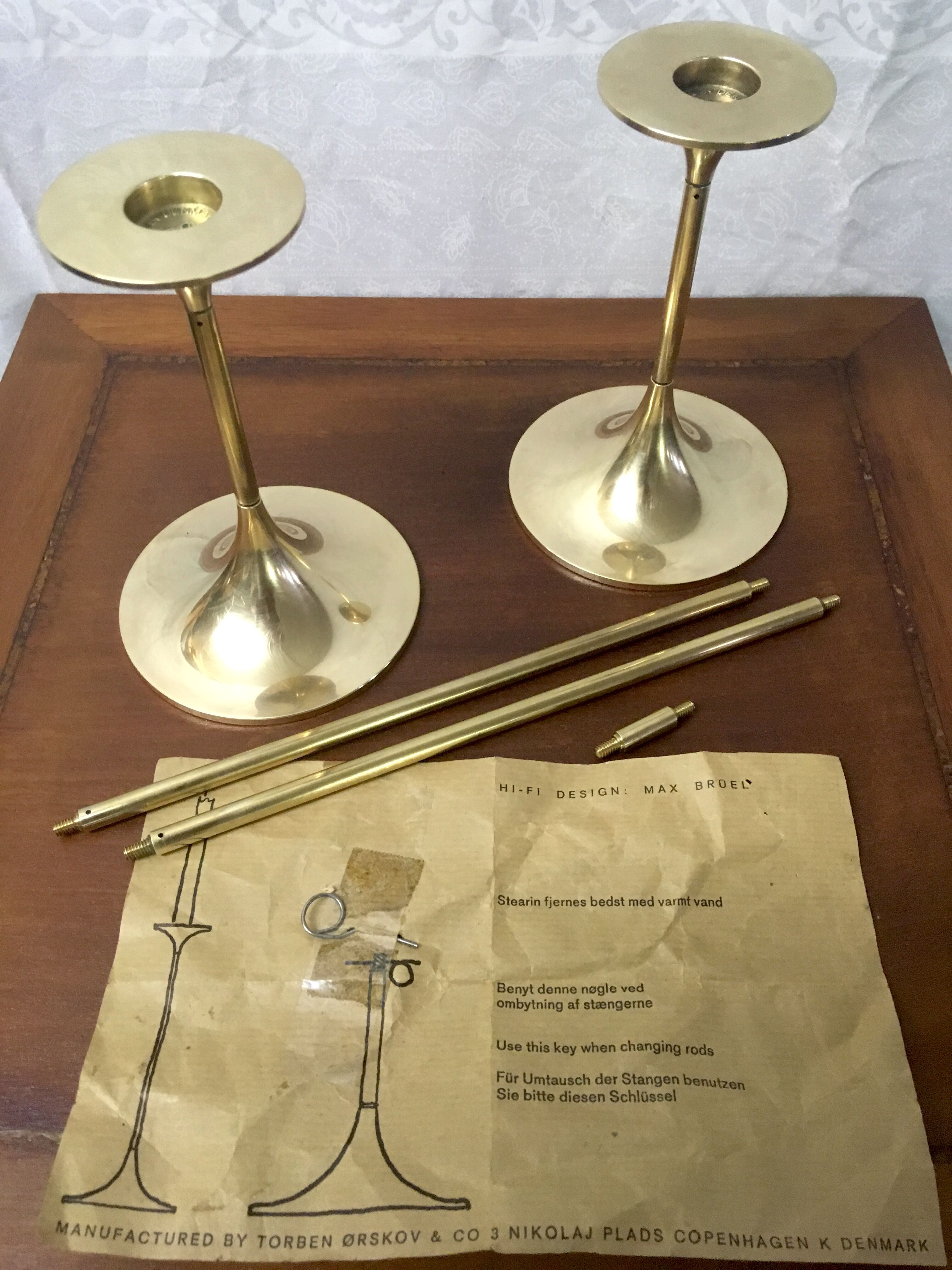 Scandinavian design candlestick duo - 1960s