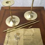 Scandinavian design candlestick duo - 1960s