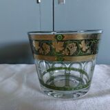 Ancien pot Rince Raisin  en verre  décoré de grappes de raisin
