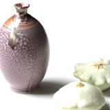 Vase mauve en grès signé, années 70