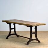Industrial Table With An Old Pine Top