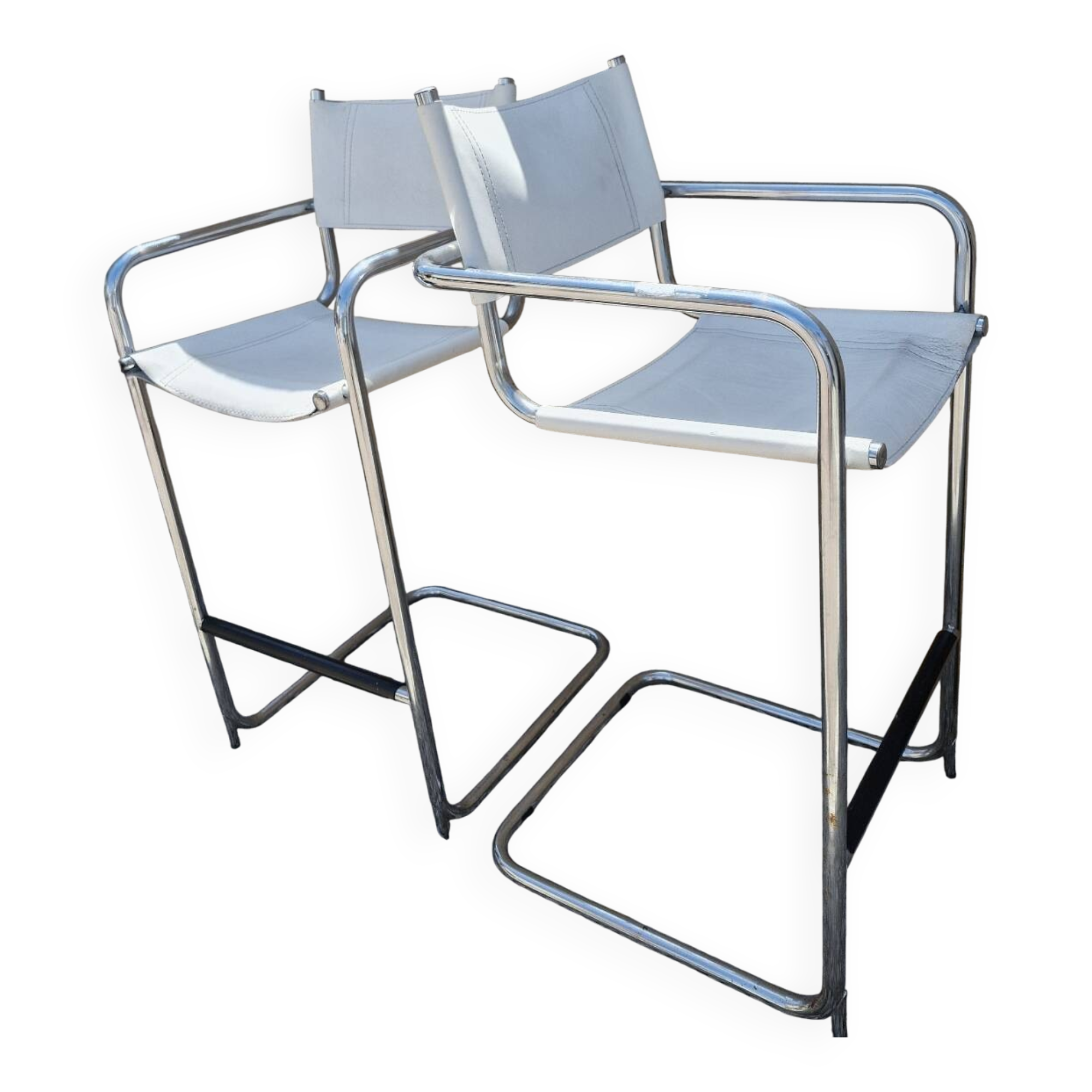 Italy 70's 2 leather bar stools