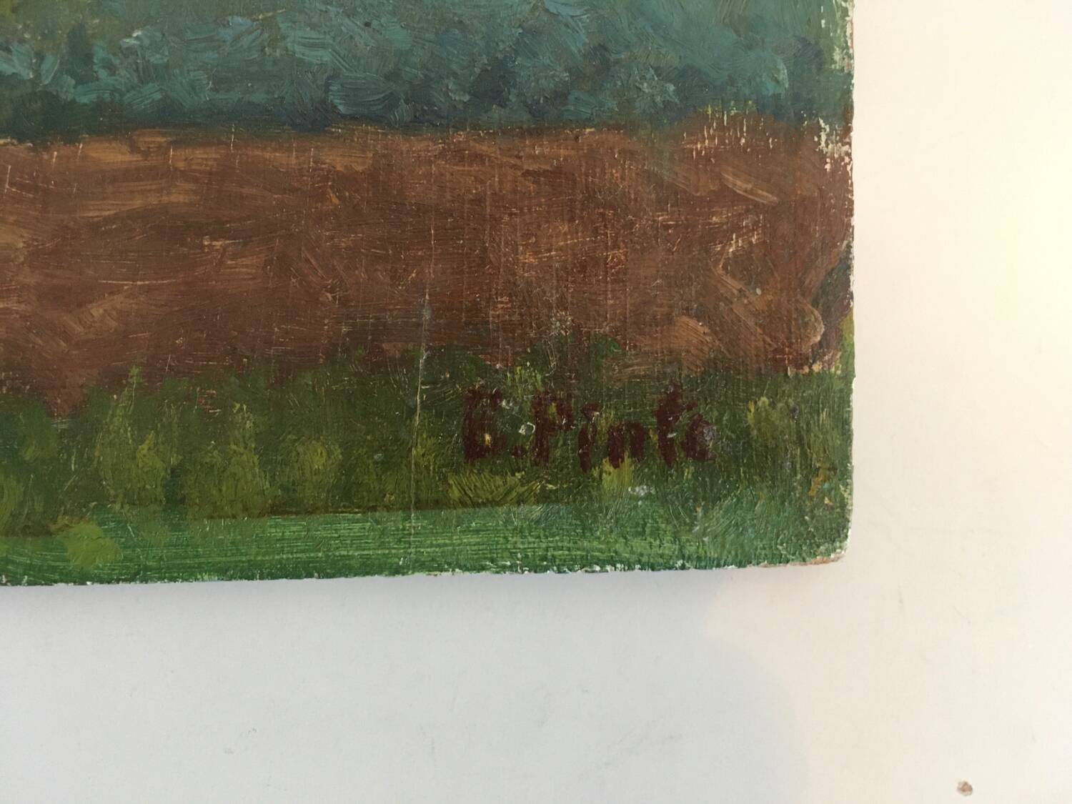 Old painting Forest landscape.