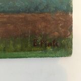 Old painting Forest landscape.