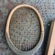 Raquette de tennis en bois tunmer spécial, protège tamis cadre en bois vintage et collector