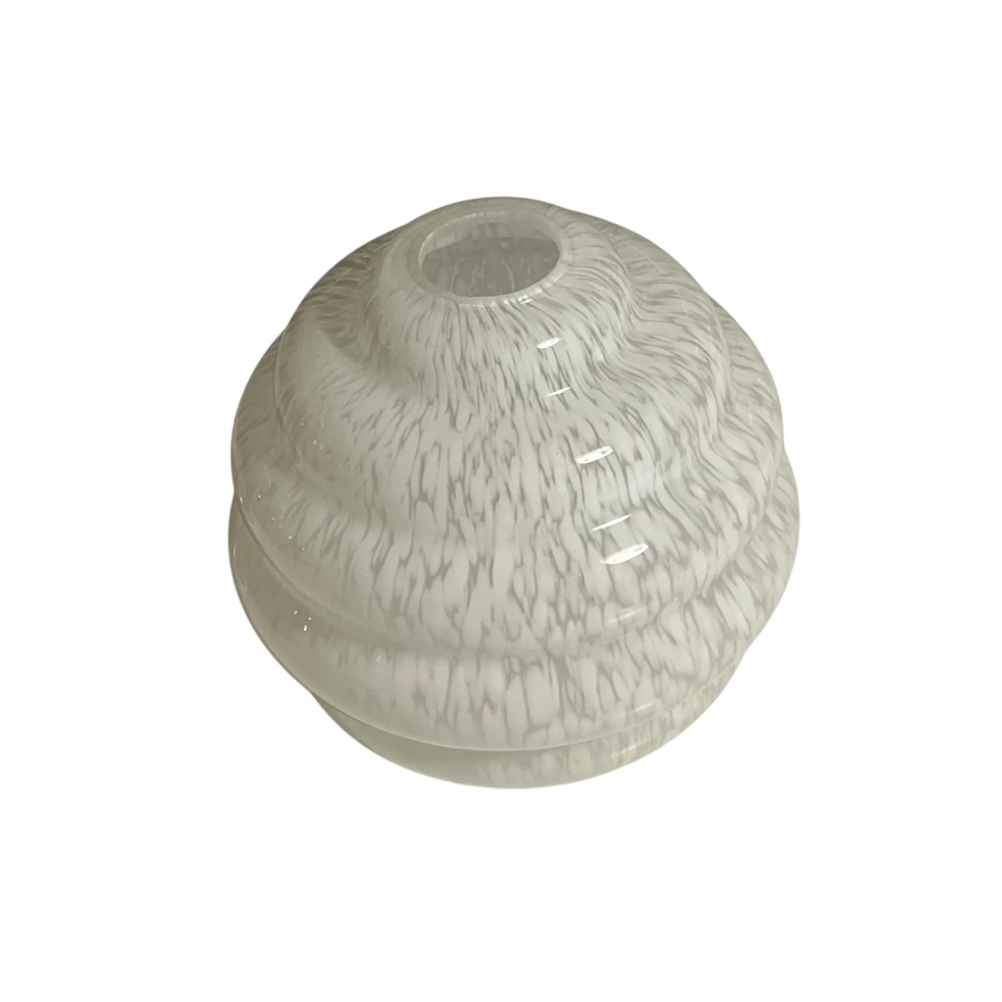 Old Art Deco white speckled glass globe Clichy