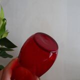 6 verres à eau verre soufflé vintage rouge rubis 1960