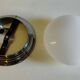 Bauhaus ceiling light or wall lamp with opaline globe and chrome metal - mid 20th century.