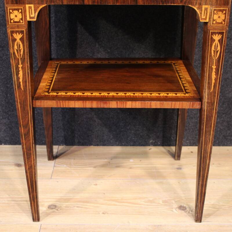 Pair of Louis XVI style inlaid bedside tables from the 20th century