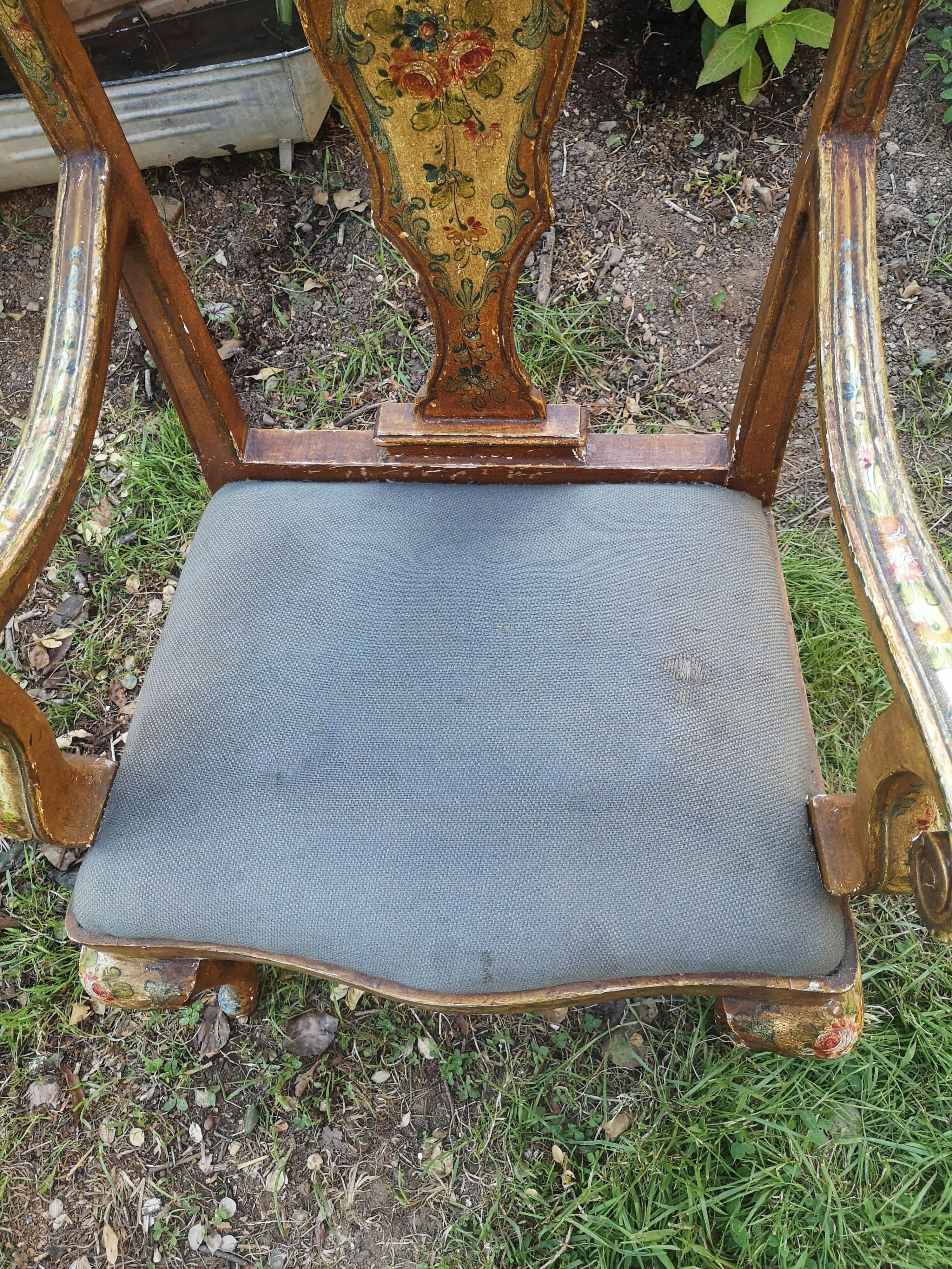 19th painted Italian armchair
