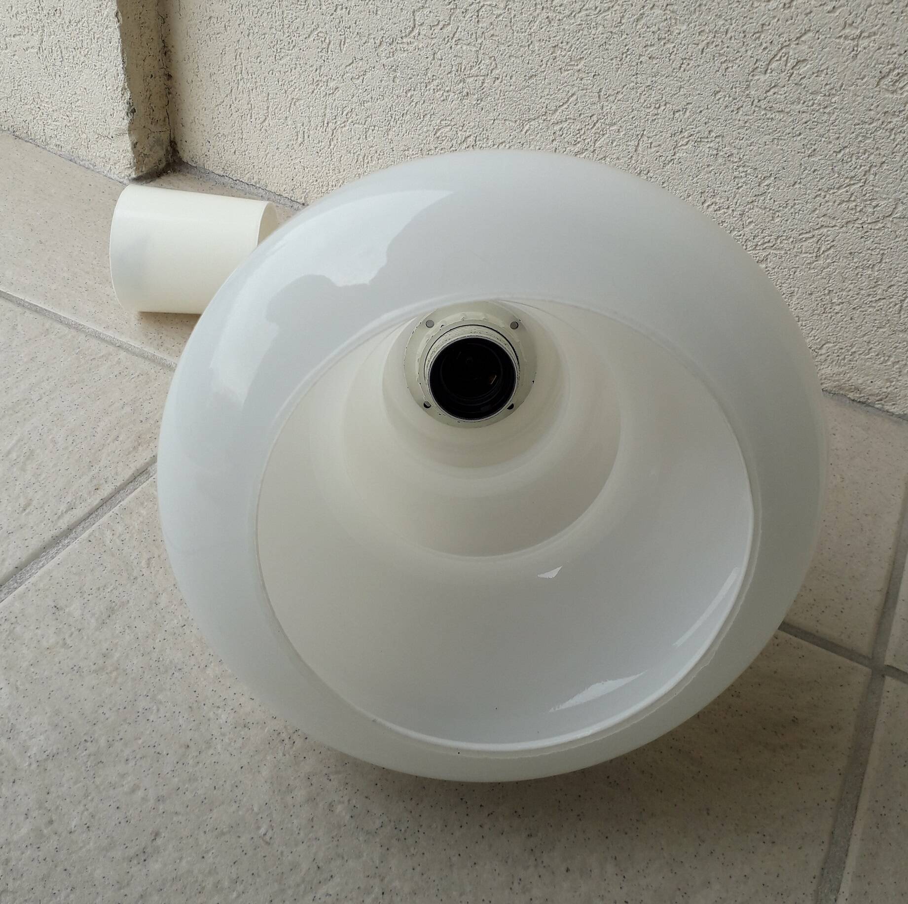 White opaline pendant light