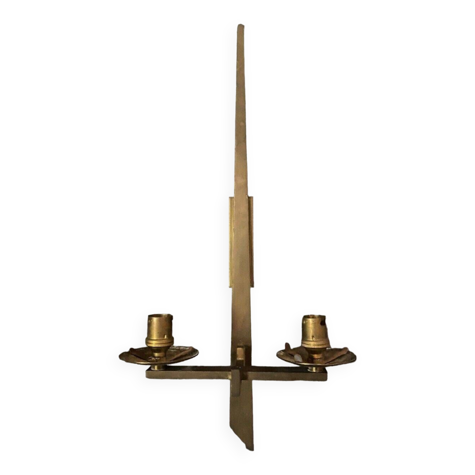 Modernist bronze wall lamp 1960 two lights