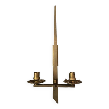 Applique en bronze moderniste 1960 deux feux