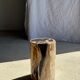 Petrified wood side table, black heart, beige bark, H35 D22 - 3330
