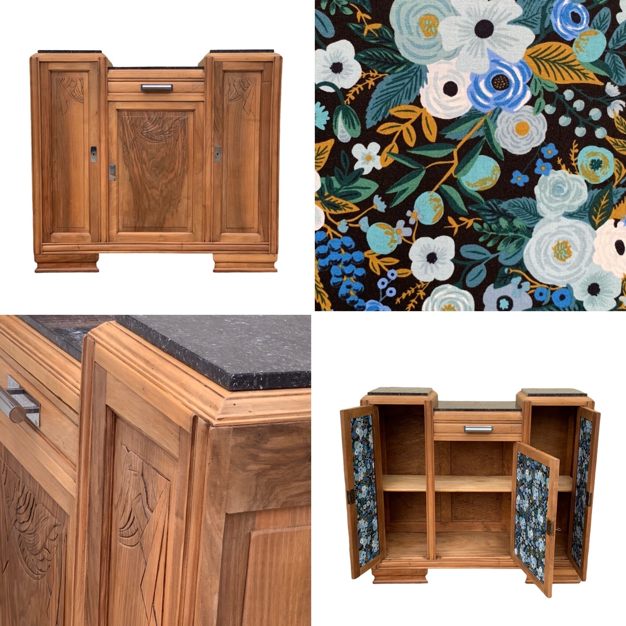 Parisian art deco buffet walnut brut massive 1920