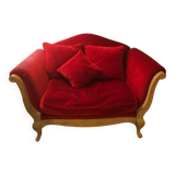 Red velvet sofa
