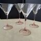 4 luminarc cocktail glasses pink foot