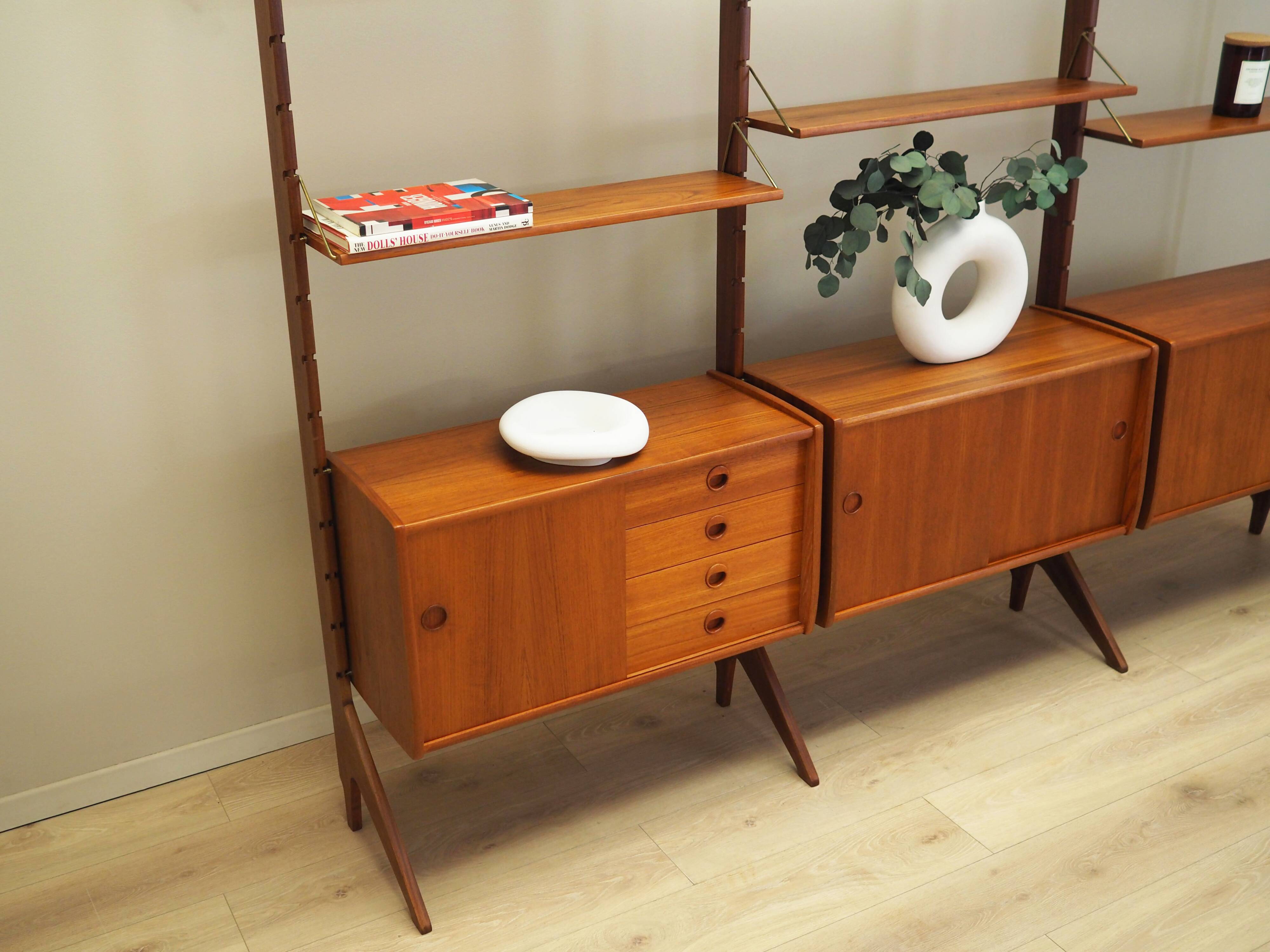 Teak system bookcase, Norwegian design, 1960s, production: Blindheim Mobelf