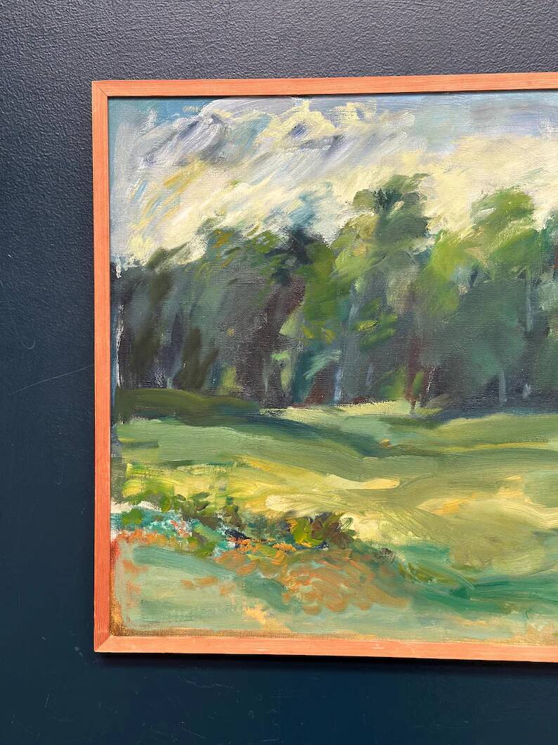 Original Swedish Oil on Canvas “Forest” by Leif Nilsson – Signed – Vintage