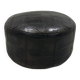 Pouf en cuir patchwork noir De Sede des années 1970