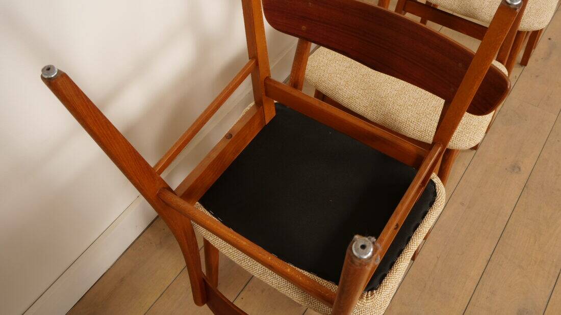 5 x dining chair | Farstrup | Model 210 | Restored | Cream/yellow
