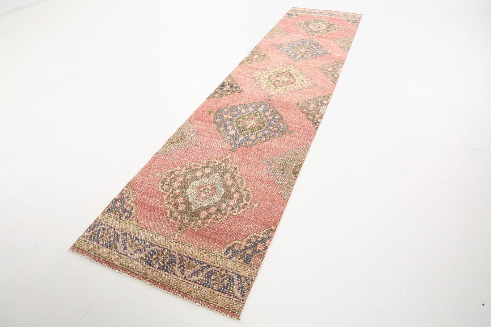 3x11 Vintage Turkish Runner Rug, 91x344Cm