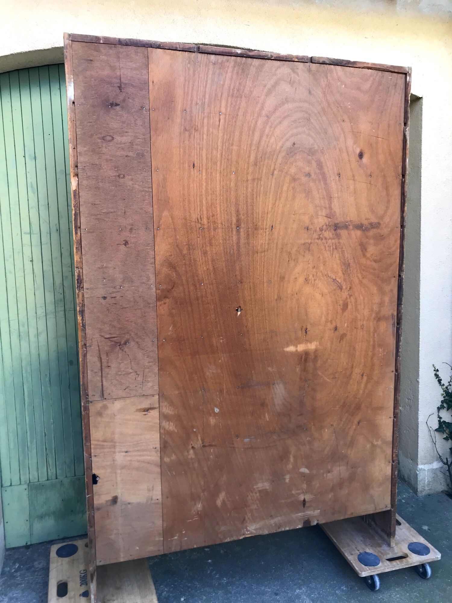 Vintage 50s wooden clamshell workshop furniture