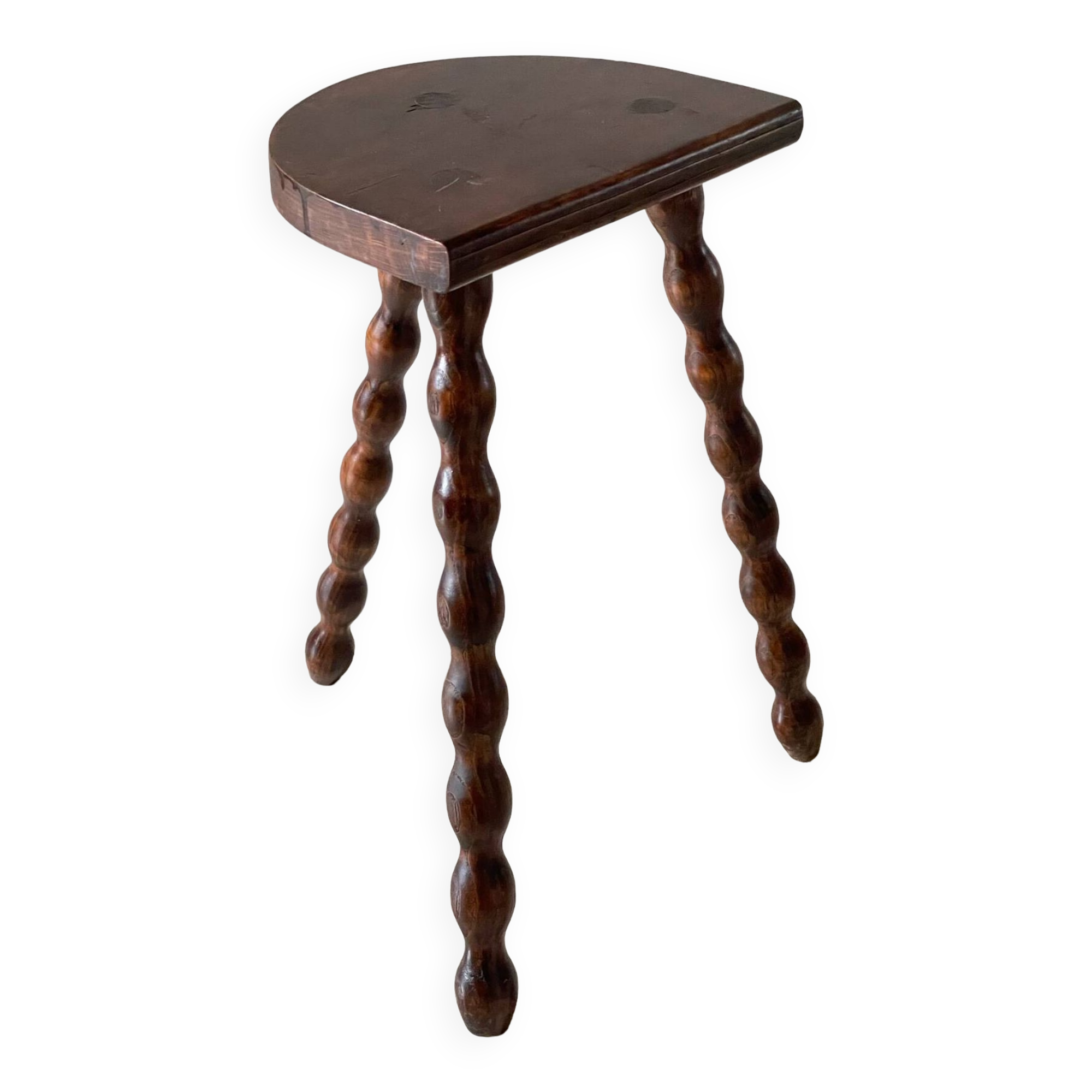 Vintage turned tripod wooden stool