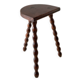 Vintage turned tripod wooden stool