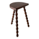 Tabouret en bois tripode tourné vintage