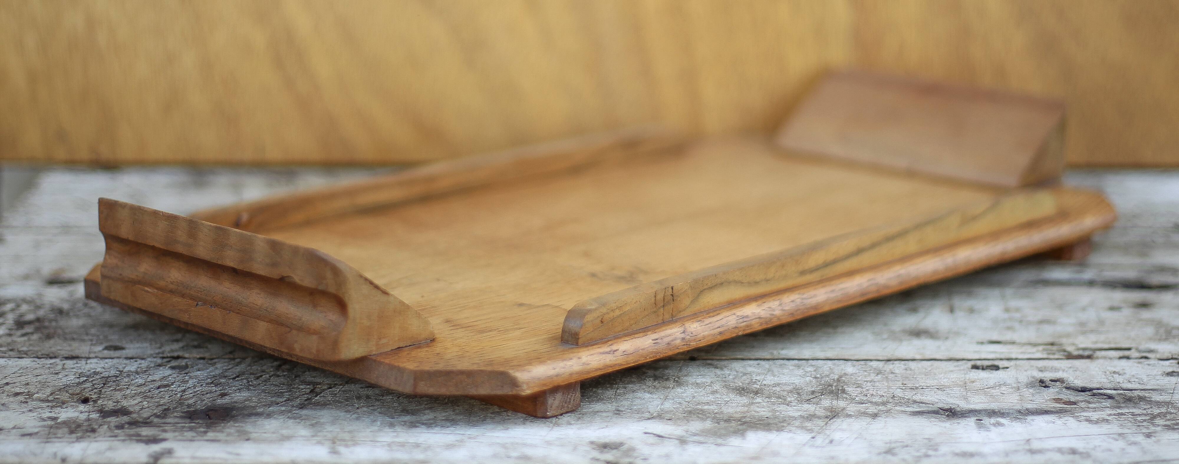 Vintage art deco wooden tray, centerpiece, serving tray