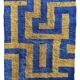 Aftas - Custom-made blue and green Moroccan Mrirt rug in wool.