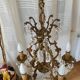 20th century gilded bronze cage chandelier with tassels