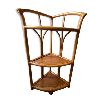 Corner shelf bamboo wicker