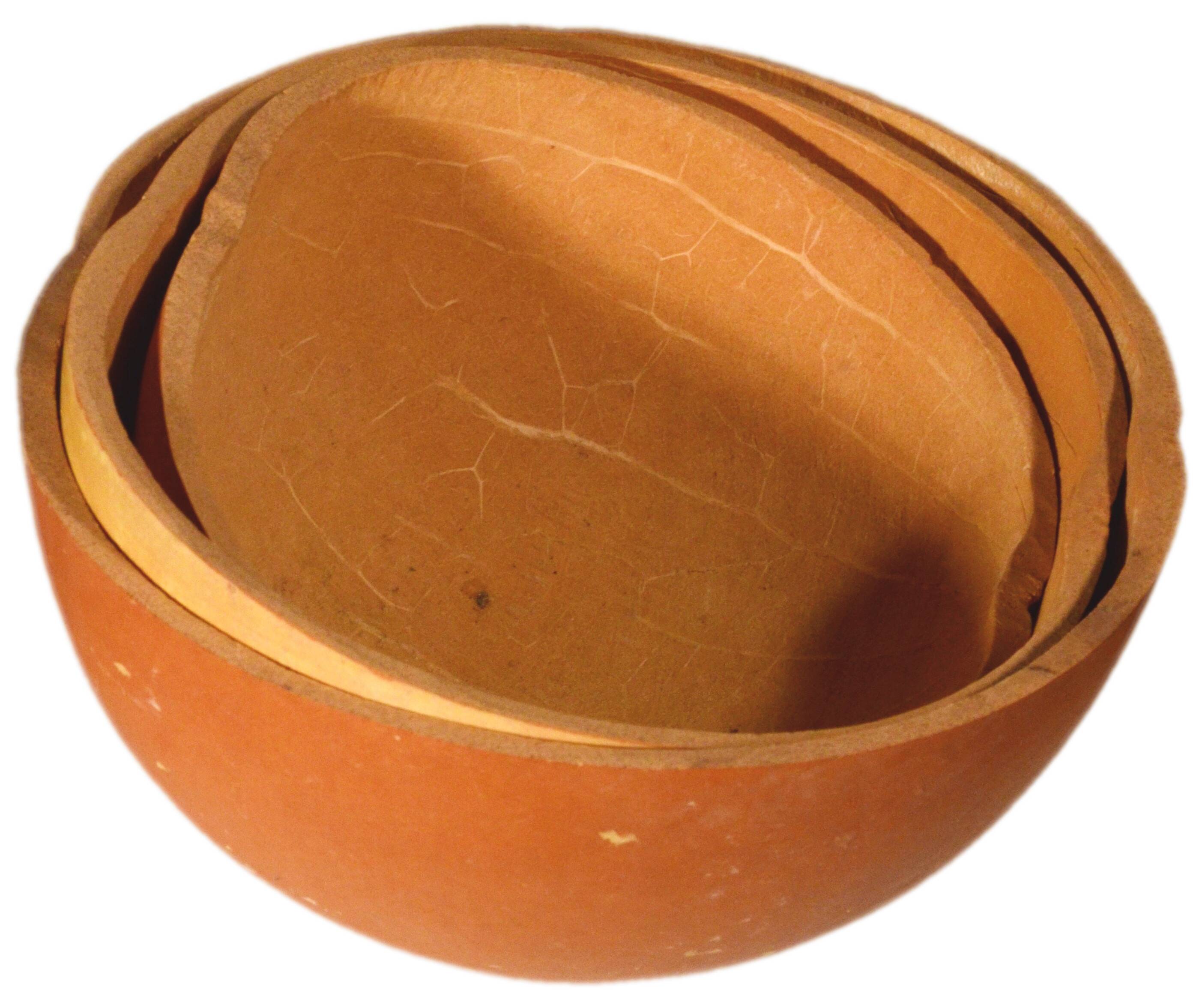 Set of 3 half gourds, sourced from West Africa, 24 – 27 – 30cm.