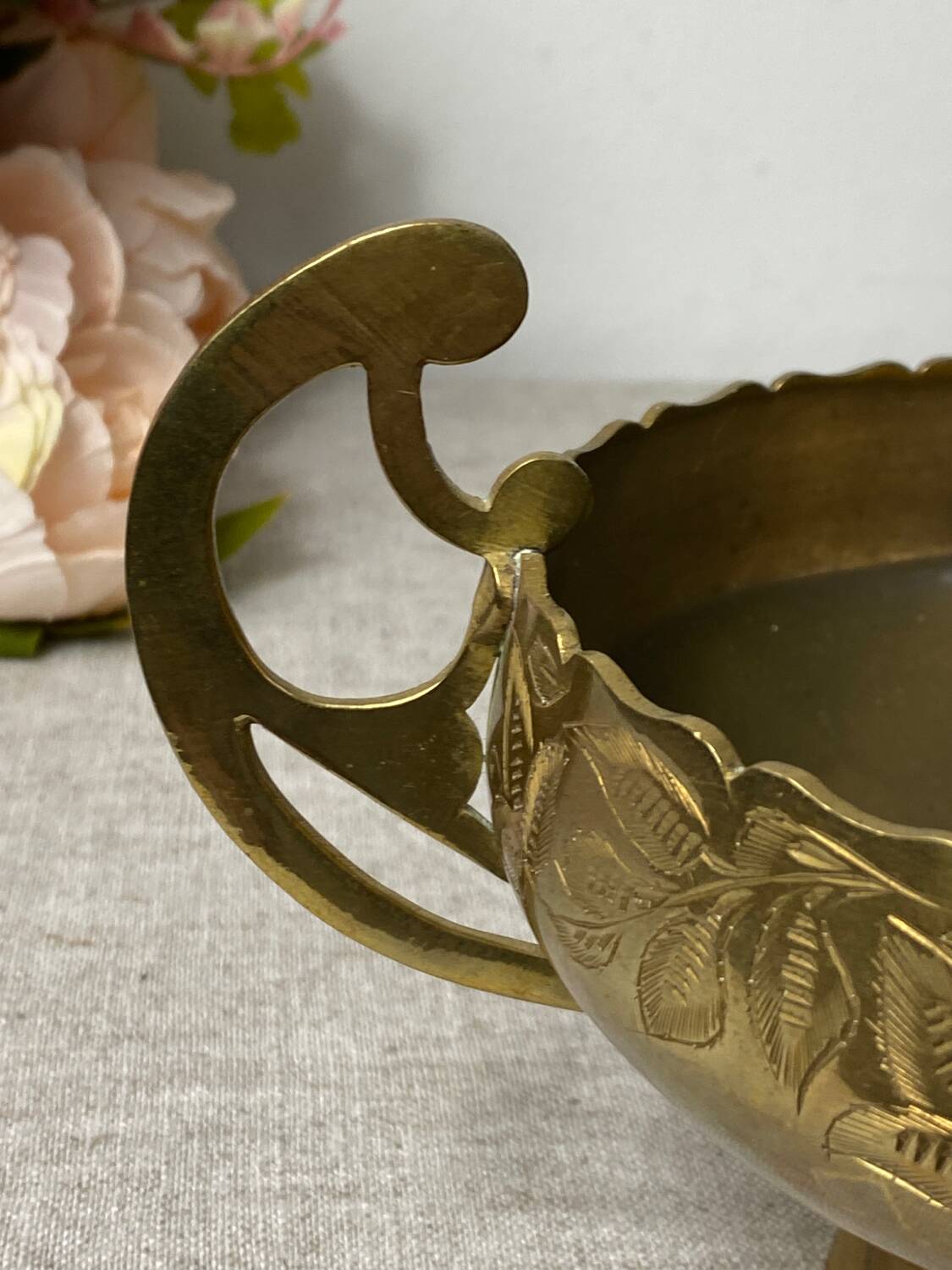 Art nouveau brass salad bowl