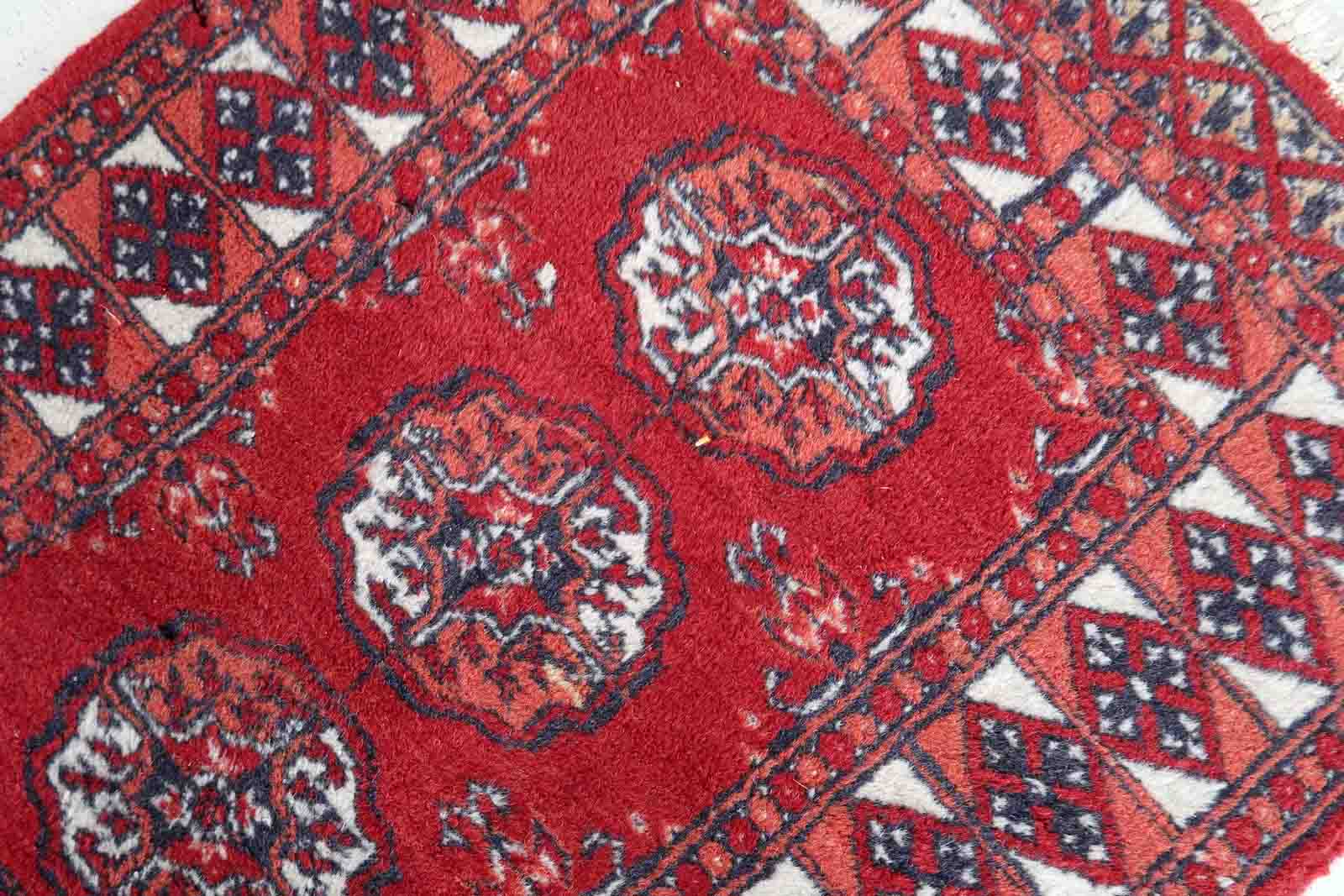 Vintage afghan Ersari handmade carpet 62cm x 88cm 1970s