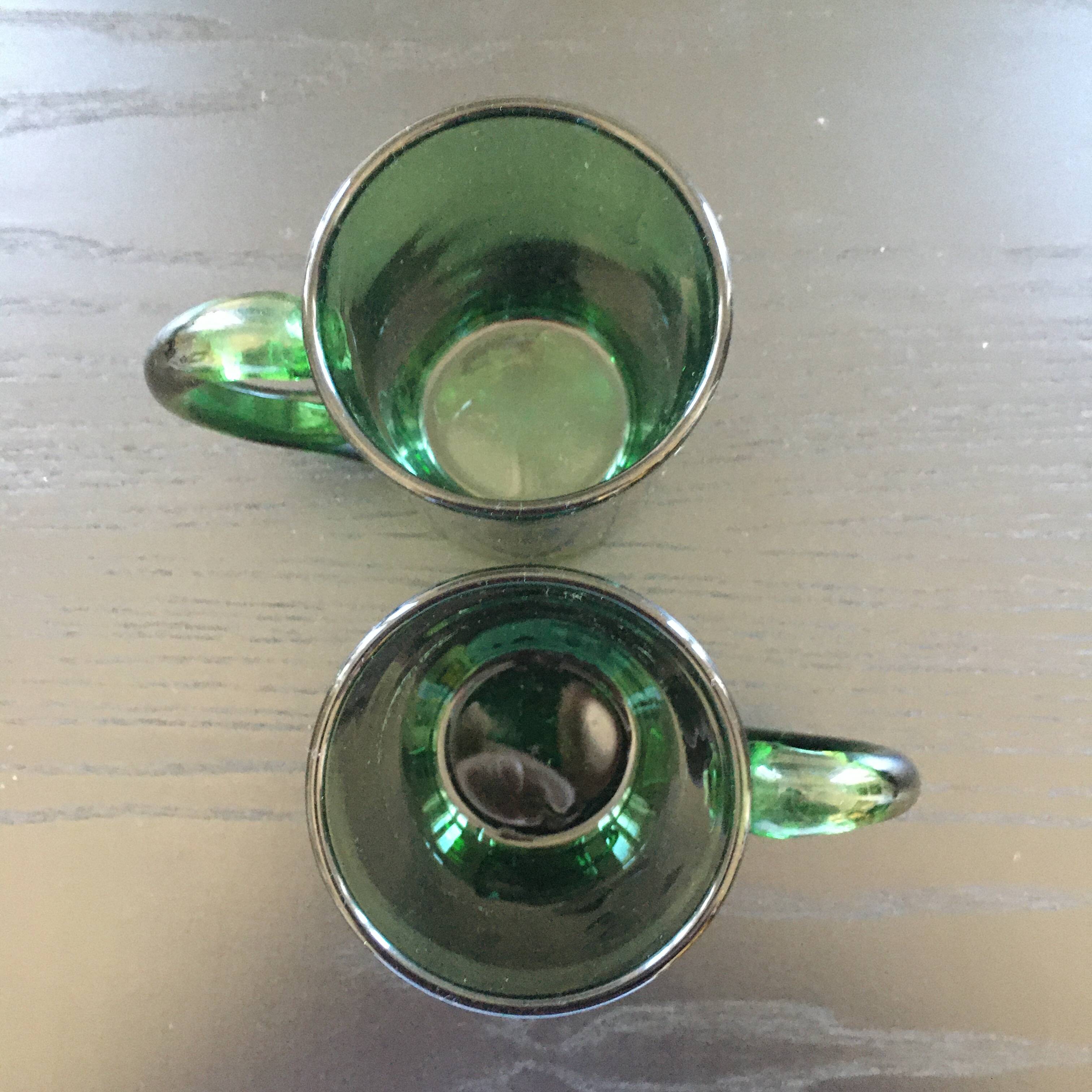 Pair of thick green mugs