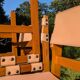 4 solid elm chairs Maison Regain, France 1970s