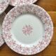 4 flat plates in iron earth Garland of roses, Opaque de Gien