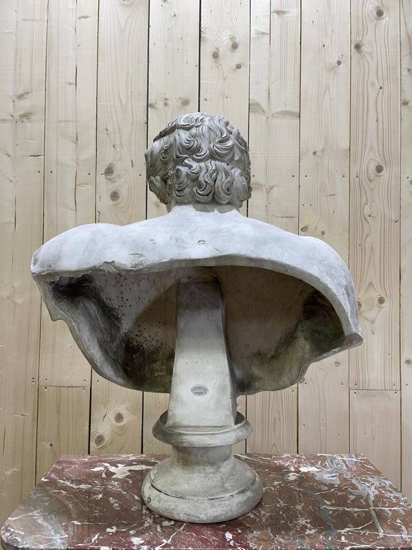 Buste D’Antinous dit Antinoüs Dicouen en plâtre modèle du Louvre