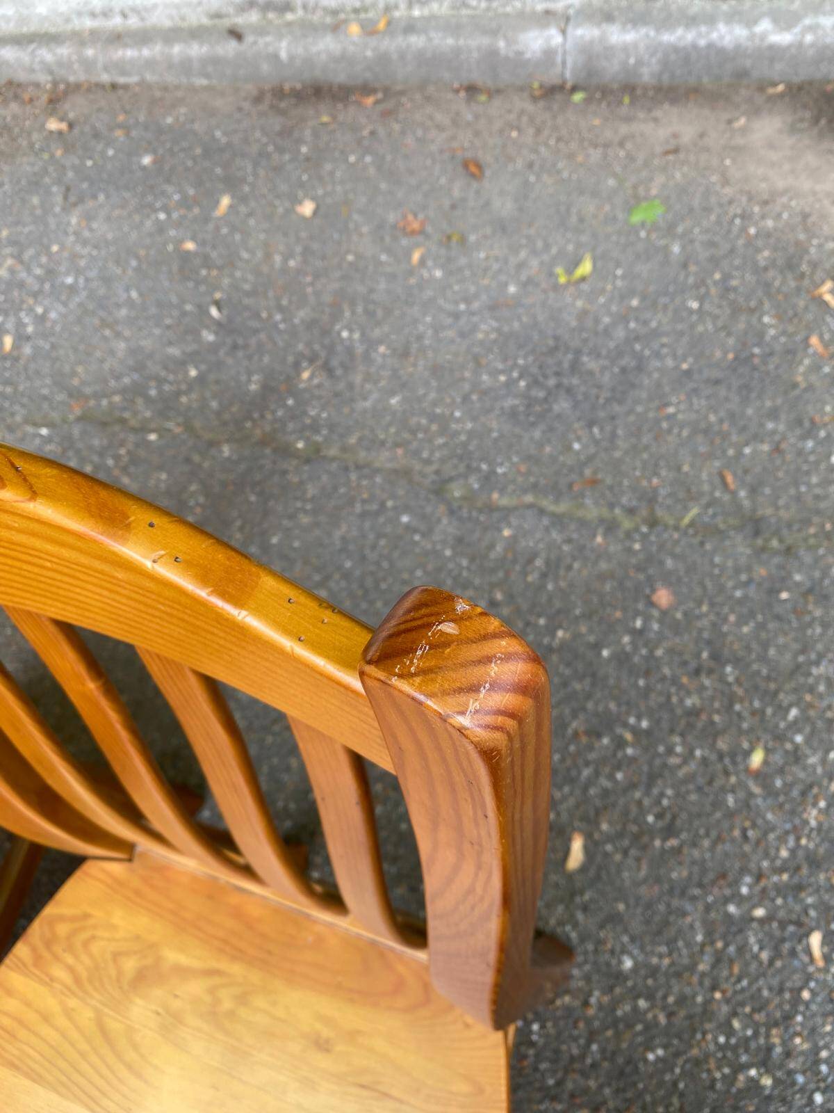 4 Scandinavian solid wood chairs 1970