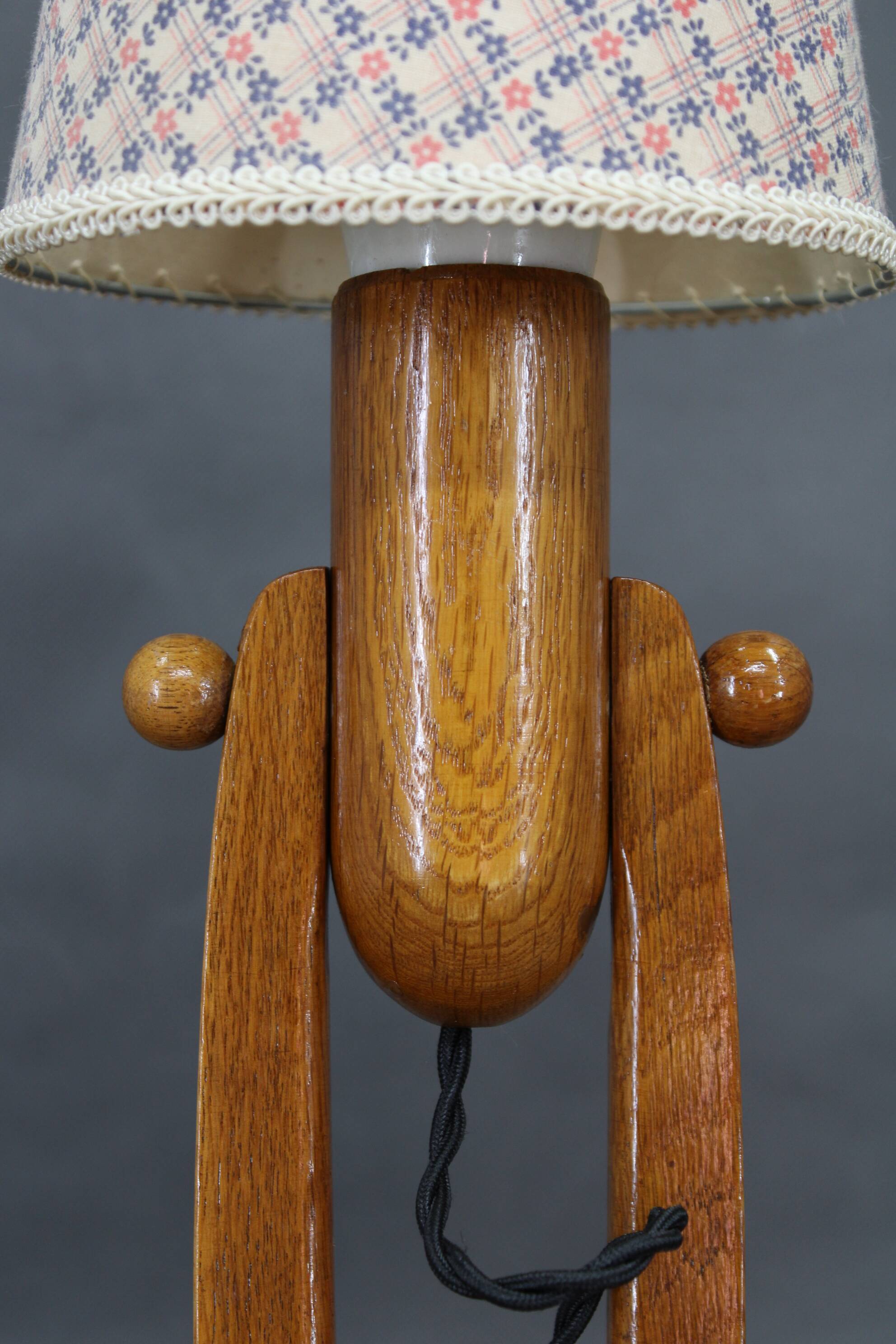 Pair of mid-century adjustable wooden table lamps, Czechoslovakia, 1970s