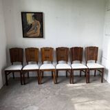 Set 6 chaises art déco chêne 1940