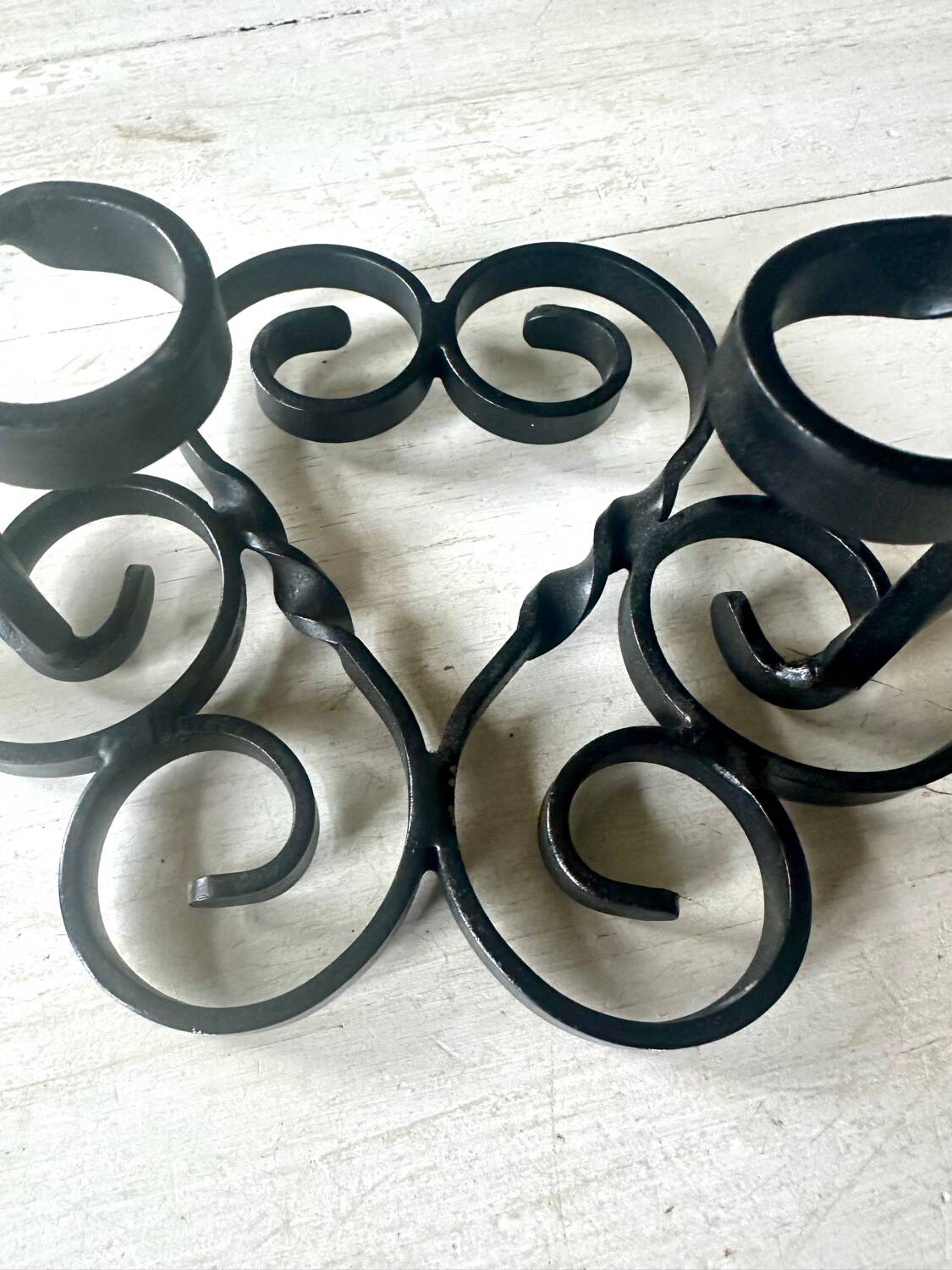 Old wrought iron coat rack