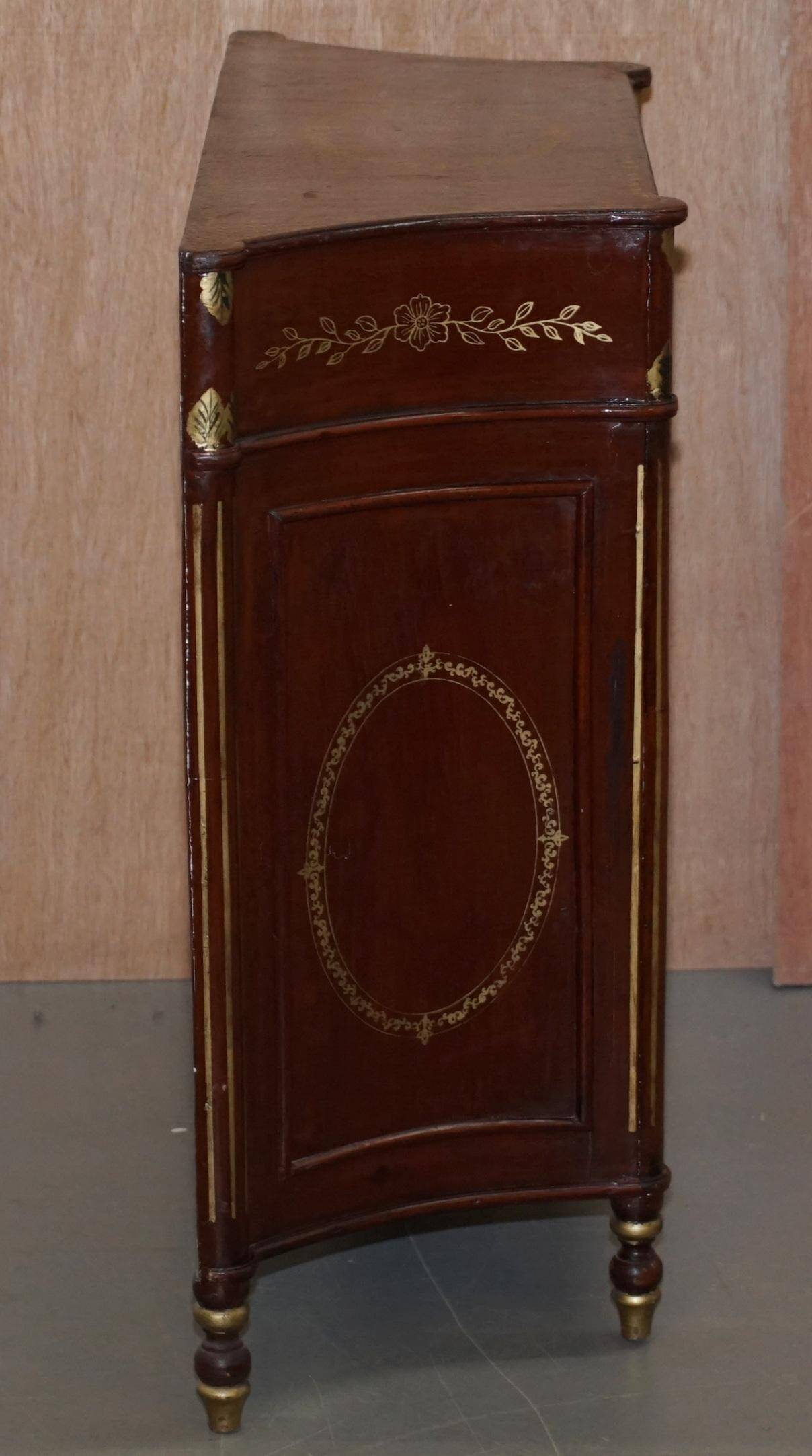 Vintage Victorian style library buffet with double drawers.